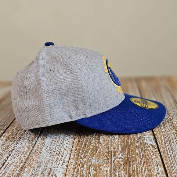 Golden State Warriors New Era Hat Cap Low Crown Grey Blue Gold 59FIFTY 7 1/4 GSW - Picture 8 of 15